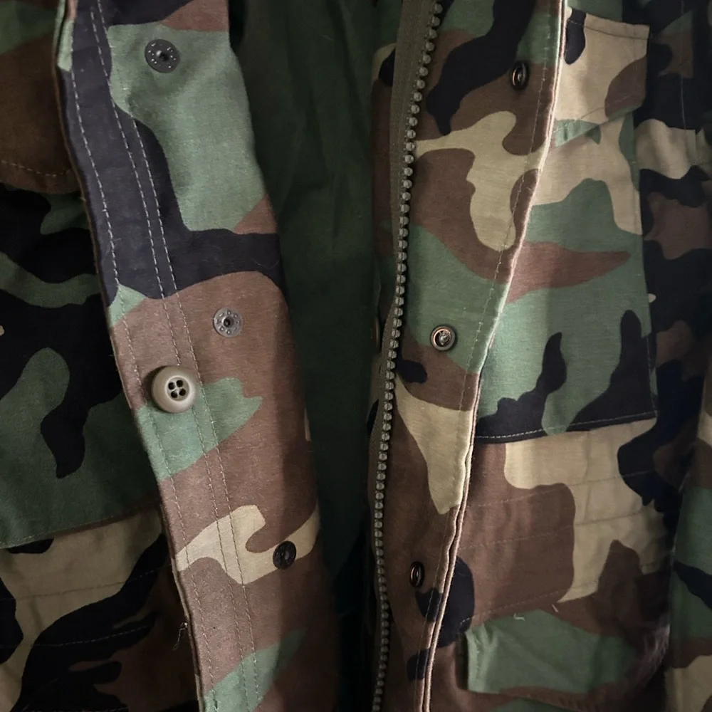 Men’s Vintage Golden Mfg. Co. Green Camo Water Resistant Hooded Jacket Coat